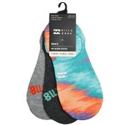 Wholesale - 3pk BILLABONG MENS IKAT PRINT FB NS SOCKS SIZE 10-13, UPC: 193159203788